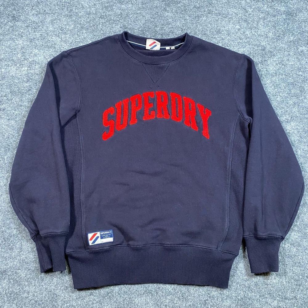 Superdry Mens Navy Blue Venice Dist LA Graphic Crew Neck Sweatshirt Small